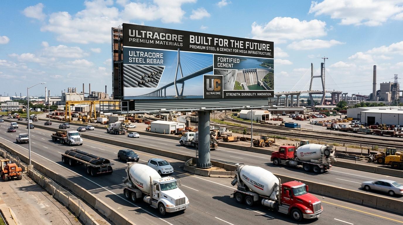 Construction, Cement & Industrial Highway Billboard Advertising